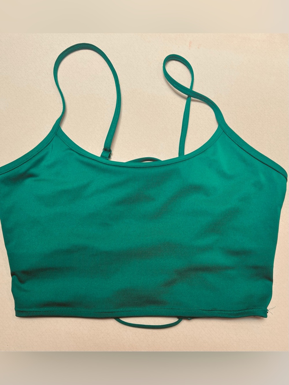 VS Pink Active Ultimate Sports Bra / Strappy Bralette in green crisscross back